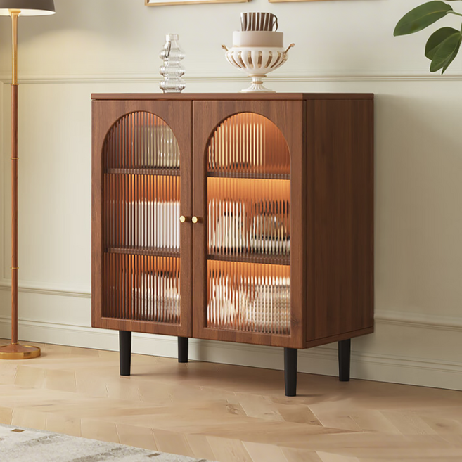 거실 북유럽 다용도 수납장 주방 예쁜그릇장 찬장 수납선반, 갈색B01