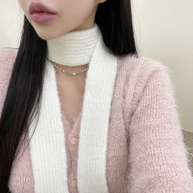 VANANA2 남녀공용 쁘띠 미니 무지 롱 스카프 머플러 6color