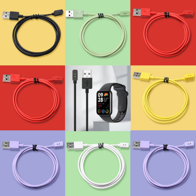 샤오미미밴드8 프로 고속충전 케이블 1m USB 충전기, 블랙, 1개, 60cm