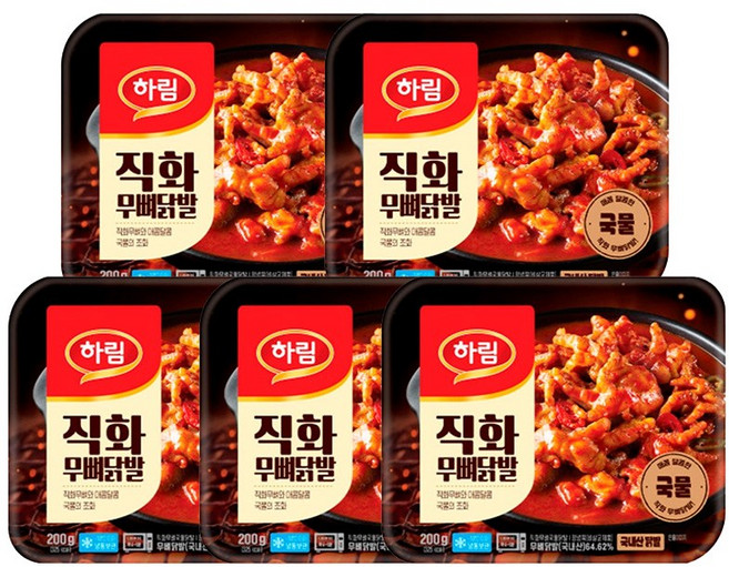 하림 직화 무뼈 국물 닭발 200g 5개