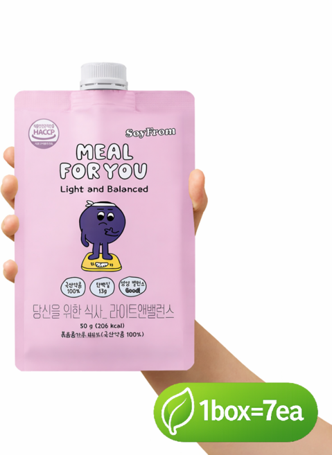 소이프롬 체중조절용 쉐이크 밀포유 라이트앤밸런스 (7개입), 350g, 1박스