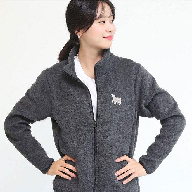 멋지군 고급 북극곰 자수 후리스 폴라 플리스 발열 자켓 점퍼
