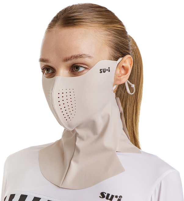 [수이골프 X시리즈 기본형] X2 라이트 UV 자외선 차단 스포츠 마스크 골프 등산 러닝 얼굴햇빛가리개 국내생산, 베이지, X2 기본