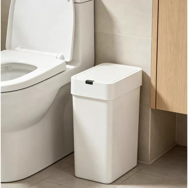 Aourk 센서 휴지통 대용량 가정용 원터치 쓰레기통 15L, 화이트