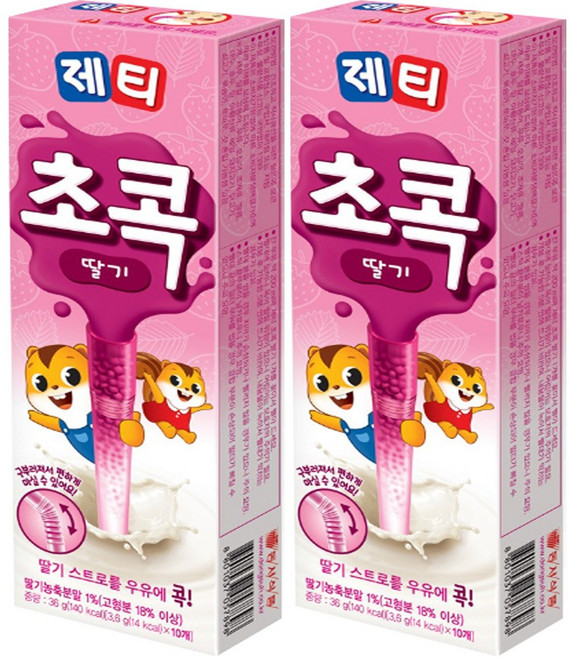 제티 초콕 분말 스트로 딸기맛, 3.6g, 10개입, 2개