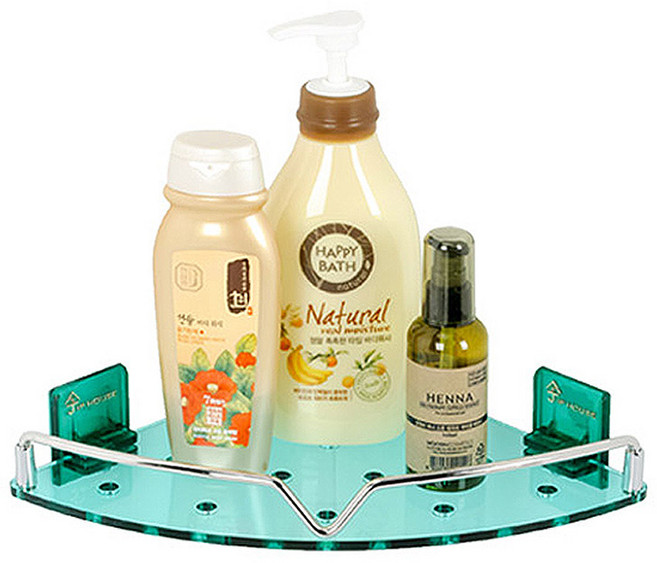 메디위 욕실선반 1단 3단 욕실걸이세트, 코너선반 녹색 3단, 1개