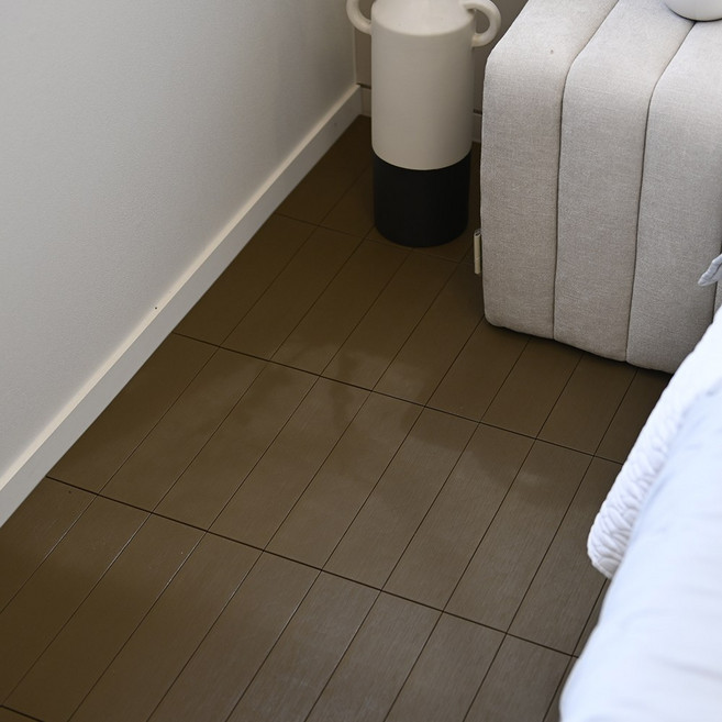 연필트리 일자형 조립식 데크타일 베란다 바닥재, 스트롱 브라운, 36개