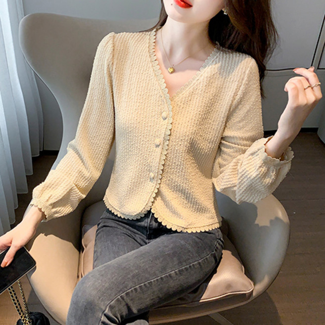 밍키비 Minky Bee 100083C 가을겨울 봄 여성 니트 가디건 블라우스