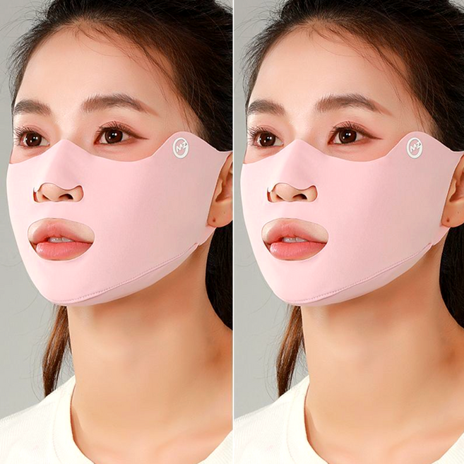 바블래 오픈마스트 1+1 패치 기미주근깨 보호관리 골프마스크, 핑크색 + 핑크색