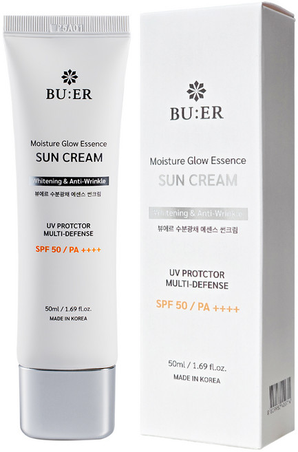 뷰에르 나이아신아마이드 유기자차 주름개선 수분 광채 에센스 선크림 SPF50 PA++++, 1개, 50ml