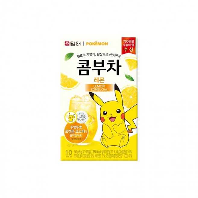 담터 탄산 콤부차 발효차 음료 레몬 10T, 1g, 1ml