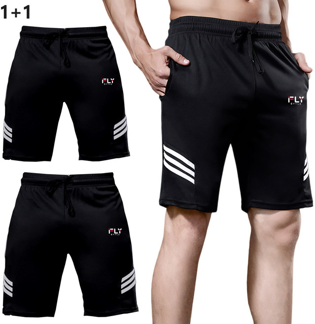 플라이 스타일 스포츠 남여공용 기능성 드라이 트레이닝 반바지 팬츠 2장 세트