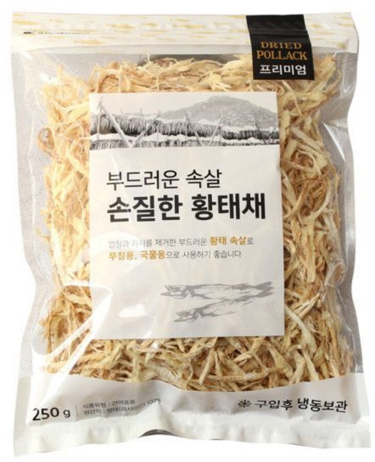 청해명가 부드러운 속살 손질한 황태채 250g 1개