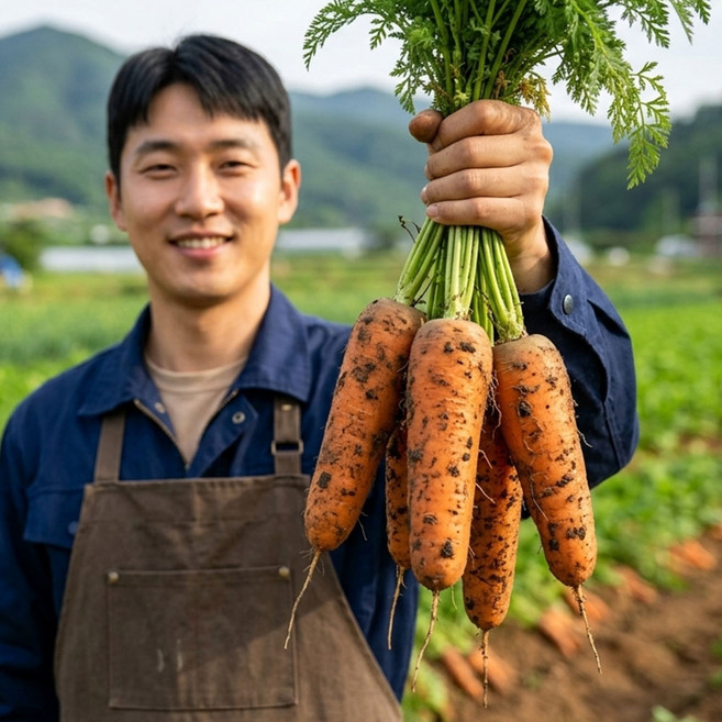 당일발송 야채삼촌 제주 밀양 강원도 햇당근 흙당근 당근, 1개, 5kg (중)