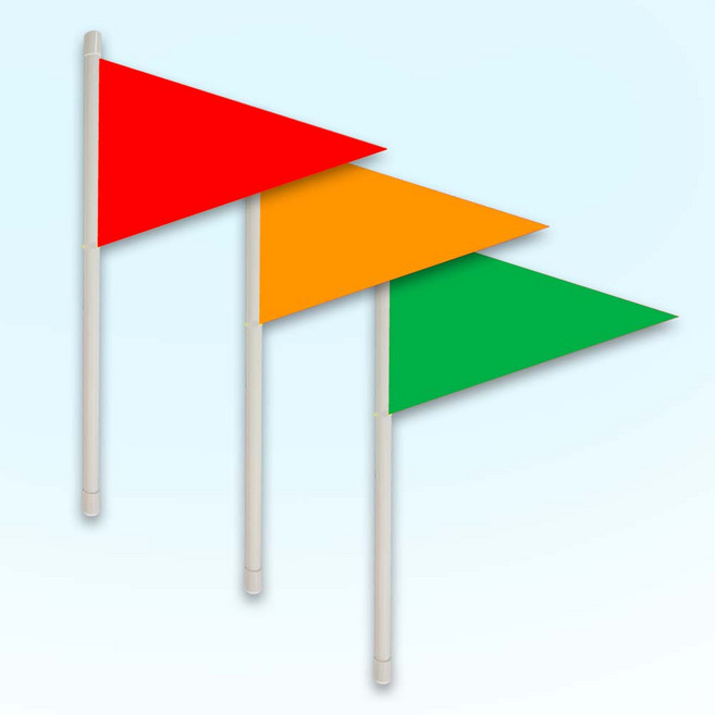 체육대회 단색 빳빳한 미니 깃발 패트지 삼각 깃발 (단면) 30x20cm(깃대50cm), 40x30cm(깃대90cm), 삼각 깃발（단면）