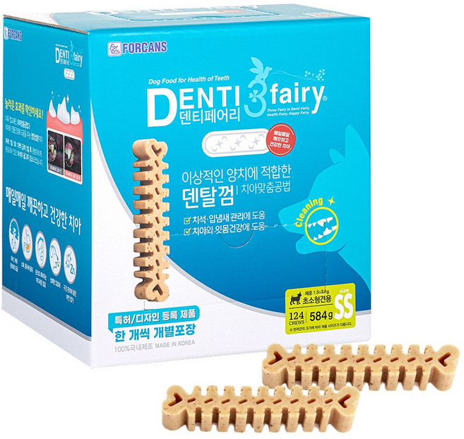 포켄스덴티페어리 강아지 디스펜서 덴탈 껌 SS, 타피오카, 584g, 1개