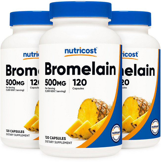 뉴트리코스트 Bromelain 브로멜라인 500mg 120캡슐 3개, 120정