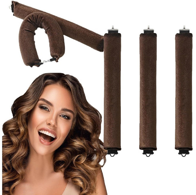 댓츠댓 자연스러운 셀프 롤링 헤어 웨이브 수면헤어롤, 브라운