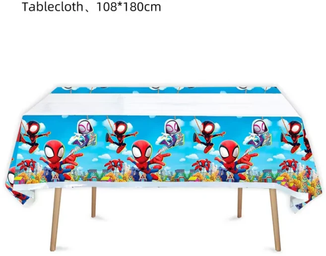 쿠쿠스토어 스파이더맨 테마 테이블보 어벤져스 히어로 생일 파티 장식 플라스틱 커버 게임 데이 완벽, 10 style 3