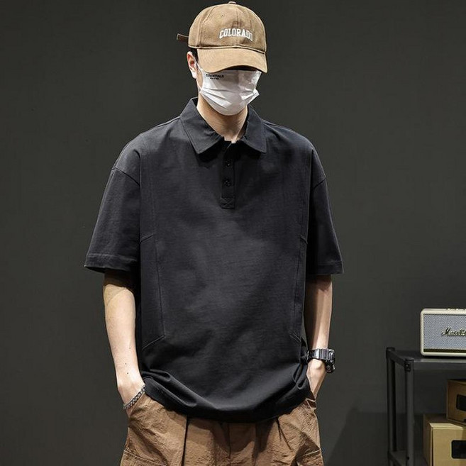 重磅280G純棉短袖Polo衫 男士夏季寬鬆休閒翻領T恤