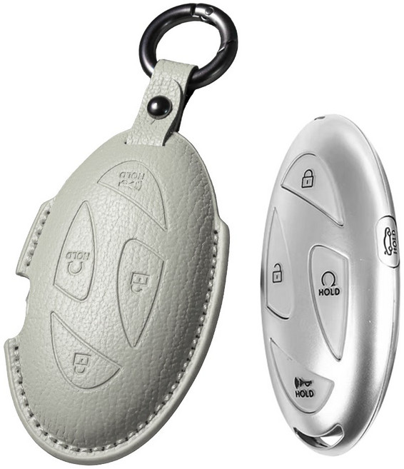 프리미엄 고급 산양가죽 스마트키케이스 키홀더 키커버 현대 호환/그랜저 GN7/쏘나타 DN8/아반떼 CN7/아이오닉5 6 /싼타페 MX5/투싼/코나/팰리세이드 LX3/스타리아, 5버튼, 베이지