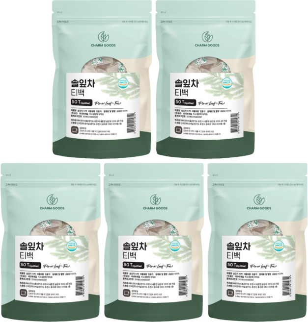 건강부록 국산 솔잎차 티백 곰솔잎 식약청인증 HACCP, 2g, 50개입, 5개