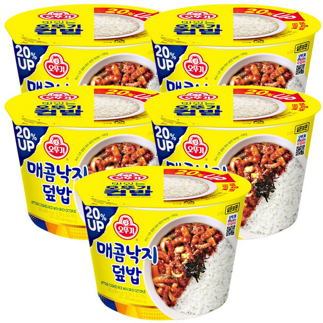 오뚜기 맛있는 컵밥 매콤낙지덮밥, 280g, 5개