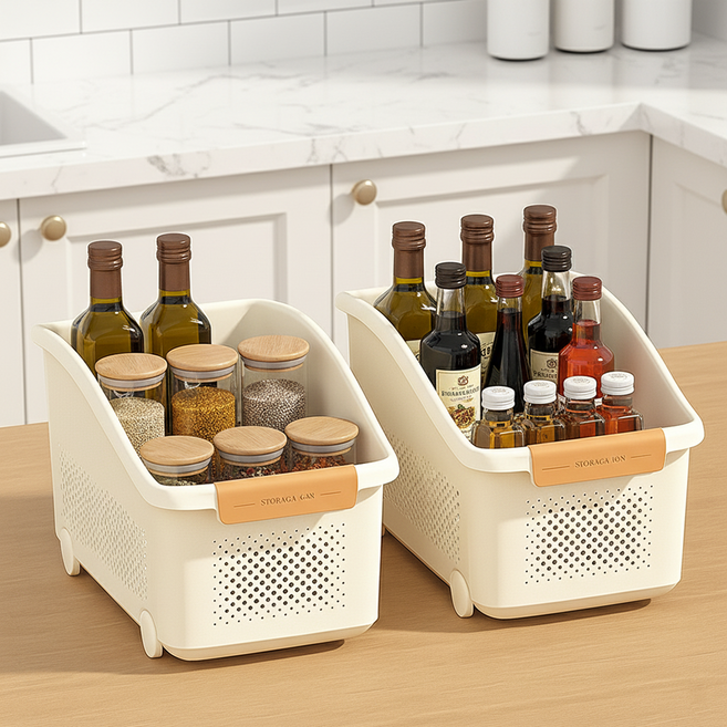 바퀴달린 까사데메리 다용도 슬라이딩 정리함, 2개