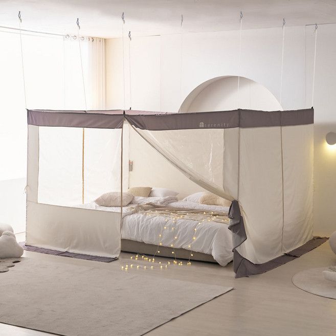 솔트 클래식 사각 난방텐트 단품 캐노피 바람막이 침대 방한 실내 텐트 단열 외풍차단