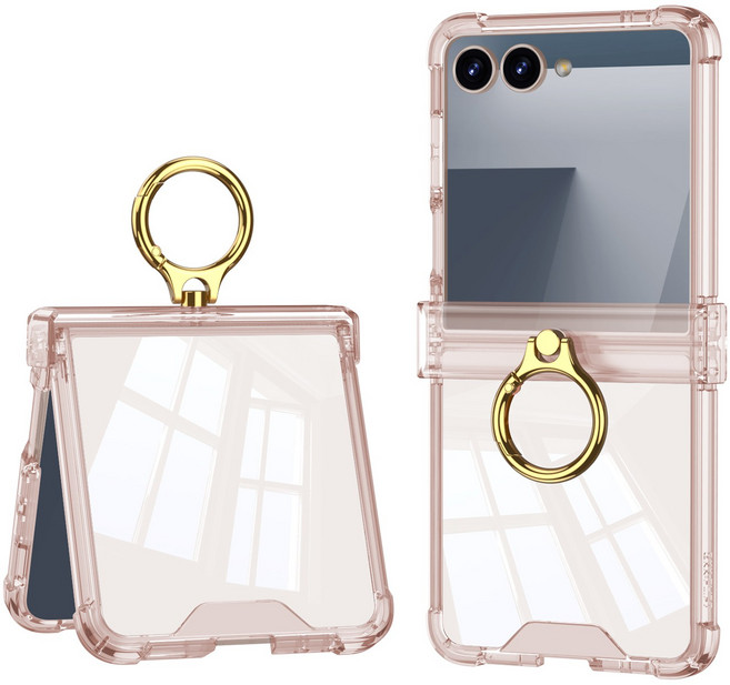 엘디엑크스 투명 핑거링 힌지보호 휴대폰 케이스