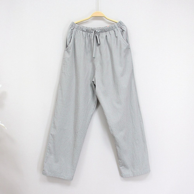 [서울양품점] 국산 _남녀커플 미니체크 코튼 잠옷 바지 홈웨어 실내복