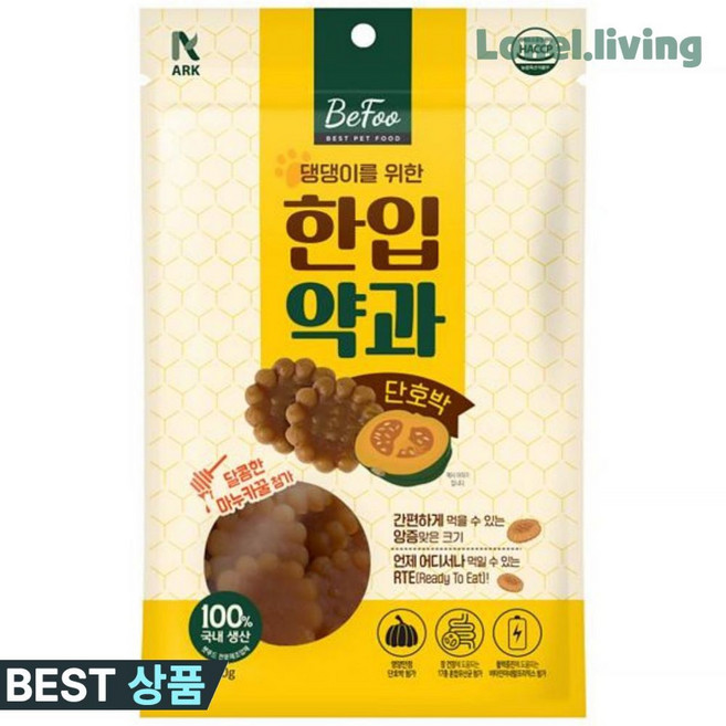 베푸 강아지 한입약과 간식, 단호박, 80g, 1개