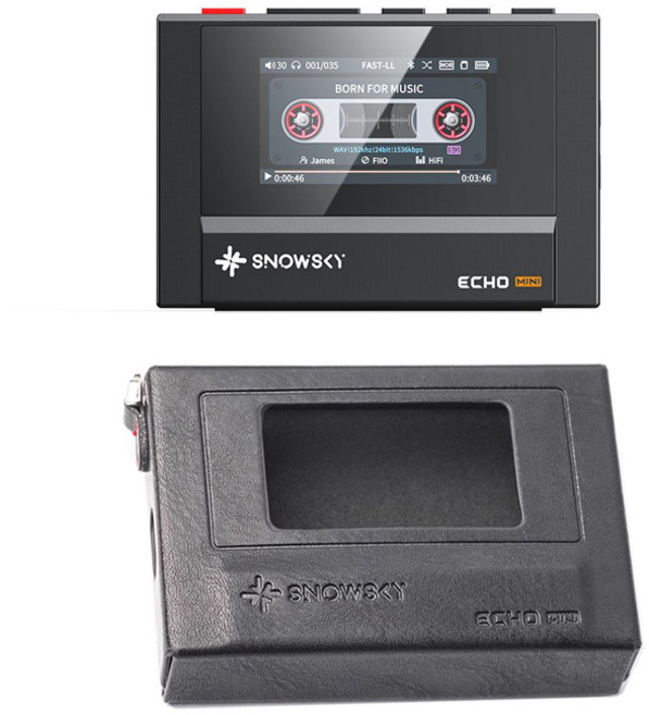 FIIO SNOWSKY ECHO 미니 음악 플레이어 MP3, ECHO MINI Black+Leather Case