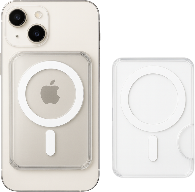 My Gallery 정품 투명 맥세이프 카드지갑 자석형 카드홀더 아이폰 변색방지 자력 강화형, 1개 - 맥세이프 카드케이스