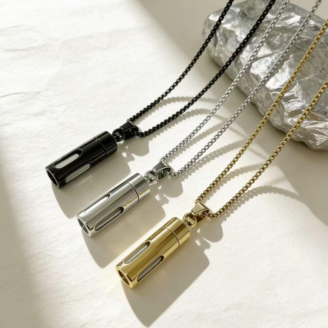 알약 보관 캡슐 목걸이 방수 휴대용 남녀공용 협심증