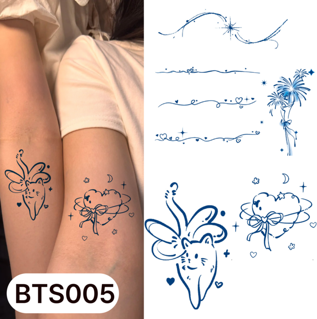 부띠끄38 미니 반영구 타투스티커 헤나 세트, 1개, BTS005