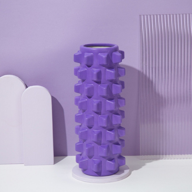 BODY MORE FUN 泡沫滾筒按摩器 200KG高強承重, 34cm - 空心狼牙款紫色, 1個