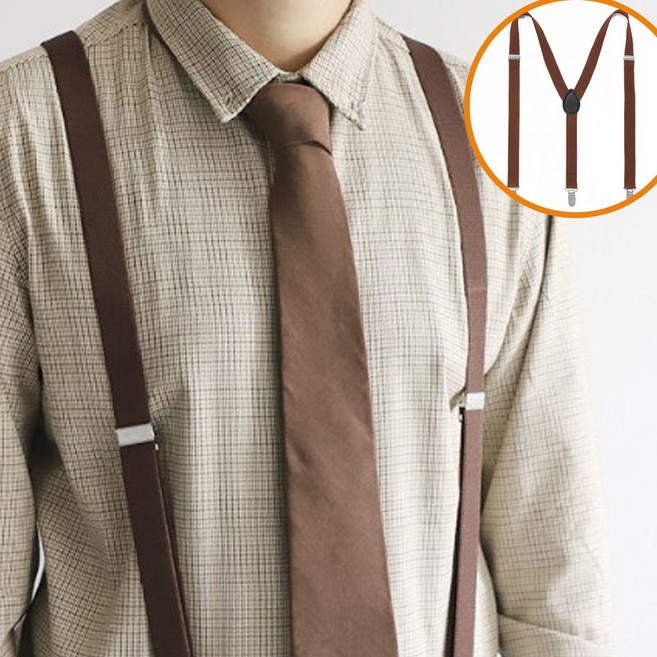 마켓피아 남자 여성 공용 정장 바지 벨트 서스펜더 멜빵