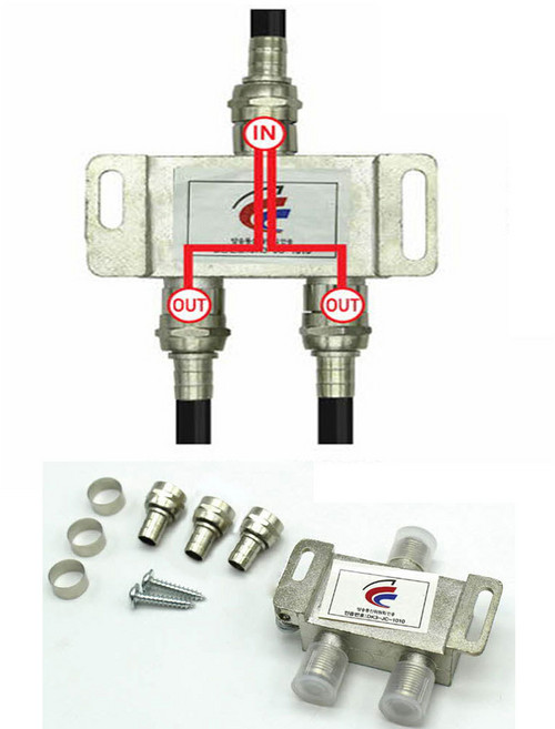 TV2대연결 안테나 유선 방송 공유 분배 유선 안테나 분배기, 1개