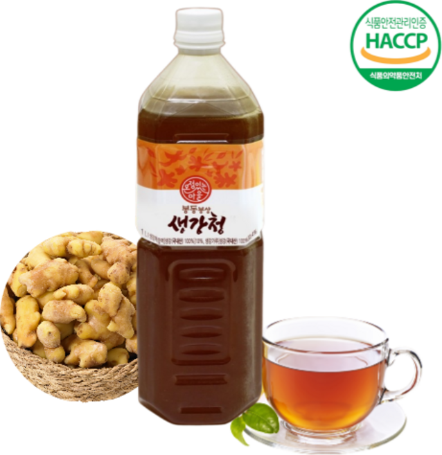 국산% 완주 봉동 생강청 무첨가물 생강진액 숙성생강청, 1L, 4개