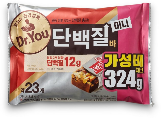 닥터유 단백질바 미니, 324g, 1개