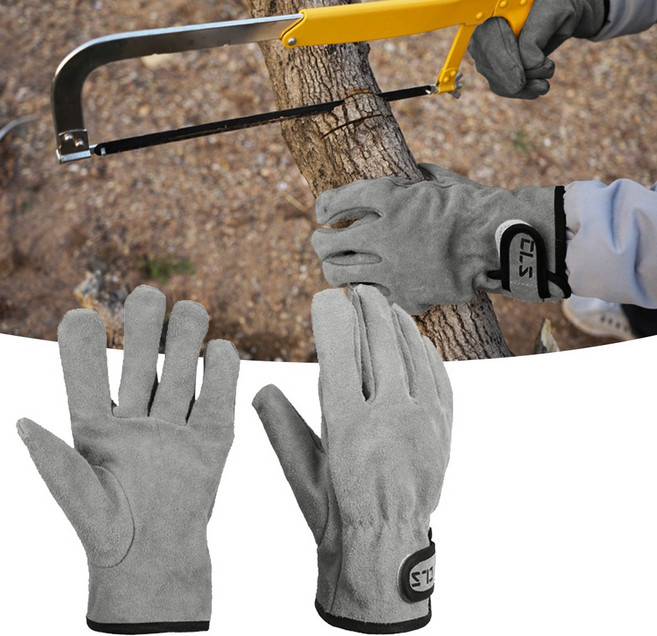 톡톡마켓 캠핑 바베큐 가죽 장갑 방염 방열 글러브 화로대 그릴, 1개