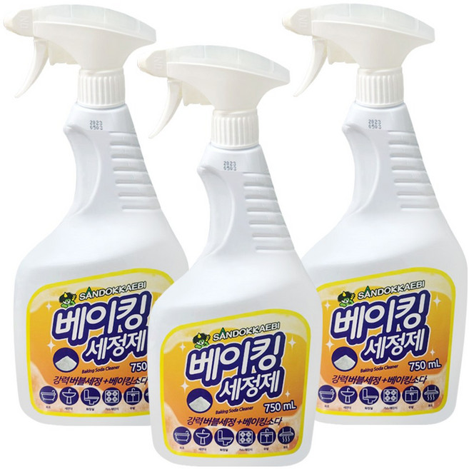 산도깨비 베이킹소다함유 파워버블 베이킹 다목적 세정제, 3개, 750ml