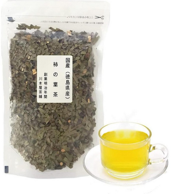 일본산 도쿠시마산 감잎 굴잎차 건강차 가와모토야 차 (60g x 1봉), 1개