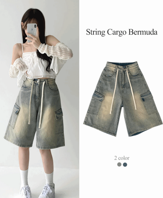 자스민벨 신드롬 버뮤다 5부 카고 청 반바지