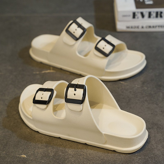 ALOTHUNDER 남녀공용 다용도 발편한 버클 EVA 쿠션 커플 슬리퍼