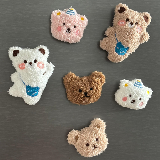 오디엘 귀여운 곰돌이 냉장고 자석 6p 세트 인테리어마그넷 냉장고자석 초강력 예쁜자석