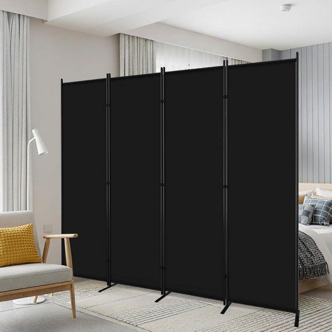AKTOP 4 패널 룸 디바이더 방 분리용 1.8m(6피트) 휴대용 벽 칸막이 223.2cm(88인치) 패브릭 파티션 디바이더 및 접이식 프라이버시 스크린 홈 오피스 침실