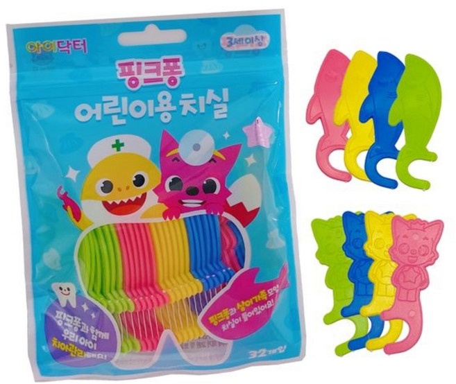 어린이 치실 핑크퐁 32개입 5개, 5세트