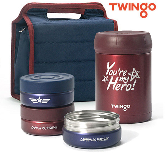 트윙고 캡틴 스텐304 보온도시락 학생 수능 죽통, 1개